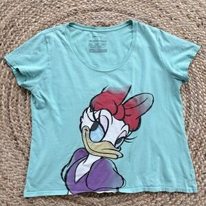 Vintage DAISY DUCK aqua tee 2x Walt Disney Store T-shirt